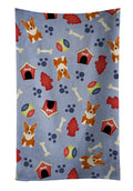 Dog House Collection Corgi Kitchen Towel Velour Plush Front and Cotton Loop Back Machine Washable