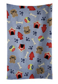 Dog House Collection Pekingese Tan Kitchen Towel Velour Plush Front and Cotton Loop Back Machine Washable