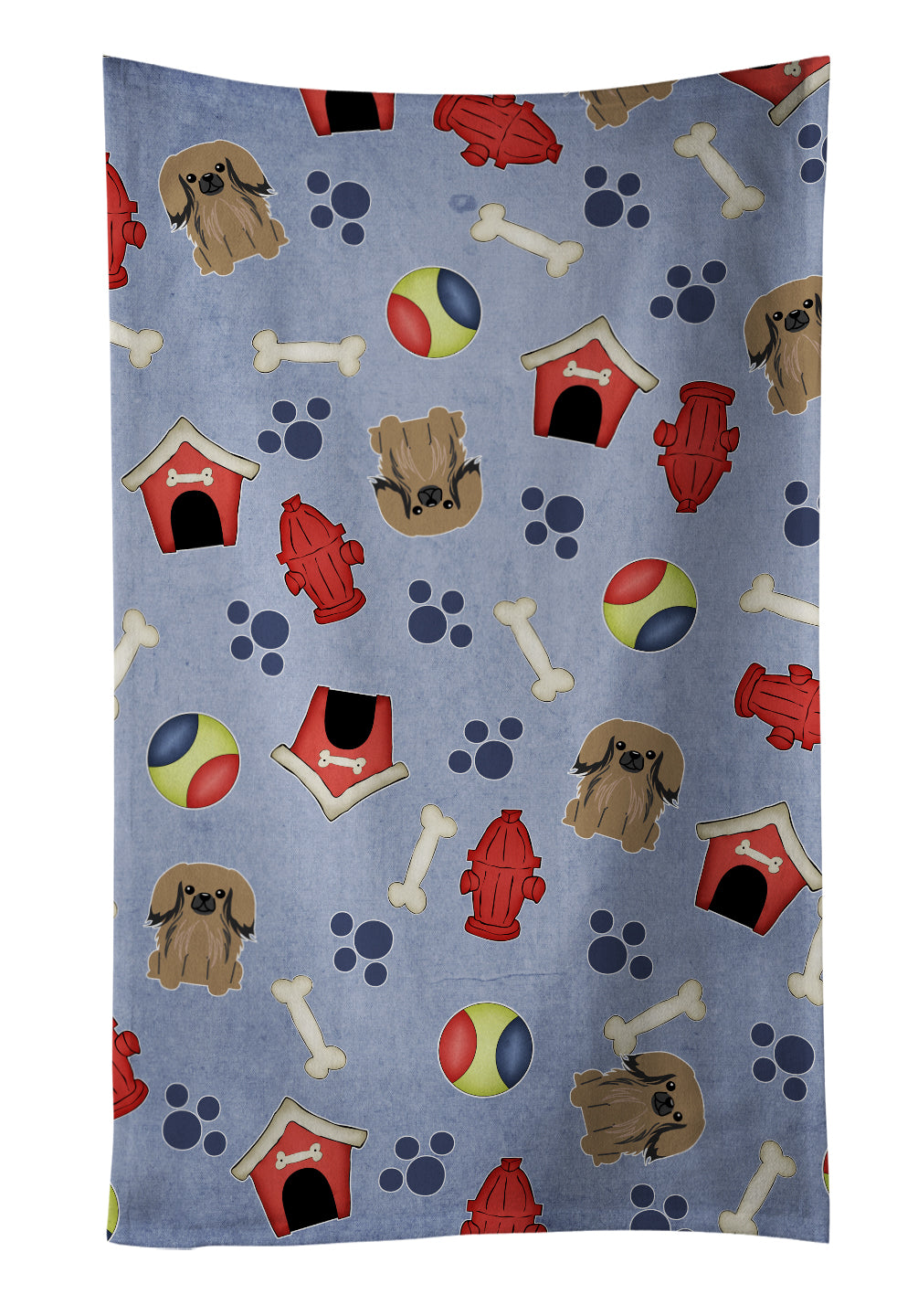 Dog House Collection Pekingese Tan Kitchen Towel Velour Plush Front and Cotton Loop Back Machine Washable