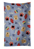 Dog House Collection Pekingese Fawn Sable Kitchen Towel Velour Plush Front and Cotton Loop Back Machine Washable