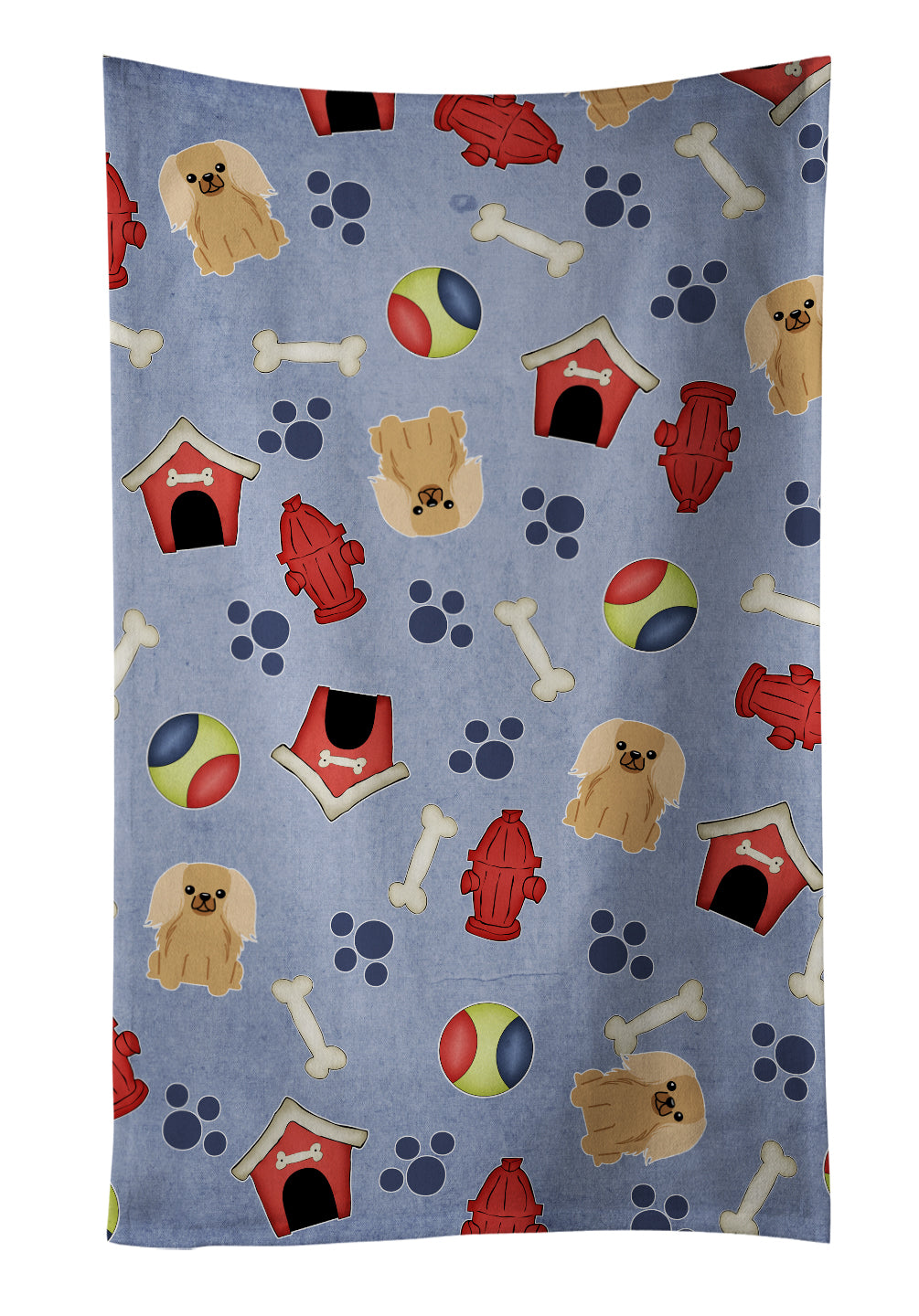 Dog House Collection Pekingese Fawn Sable Kitchen Towel Velour Plush Front and Cotton Loop Back Machine Washable