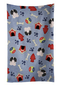 Dog House Collection Pekingese Black White Kitchen Towel Velour Plush Front and Cotton Loop Back Machine Washable