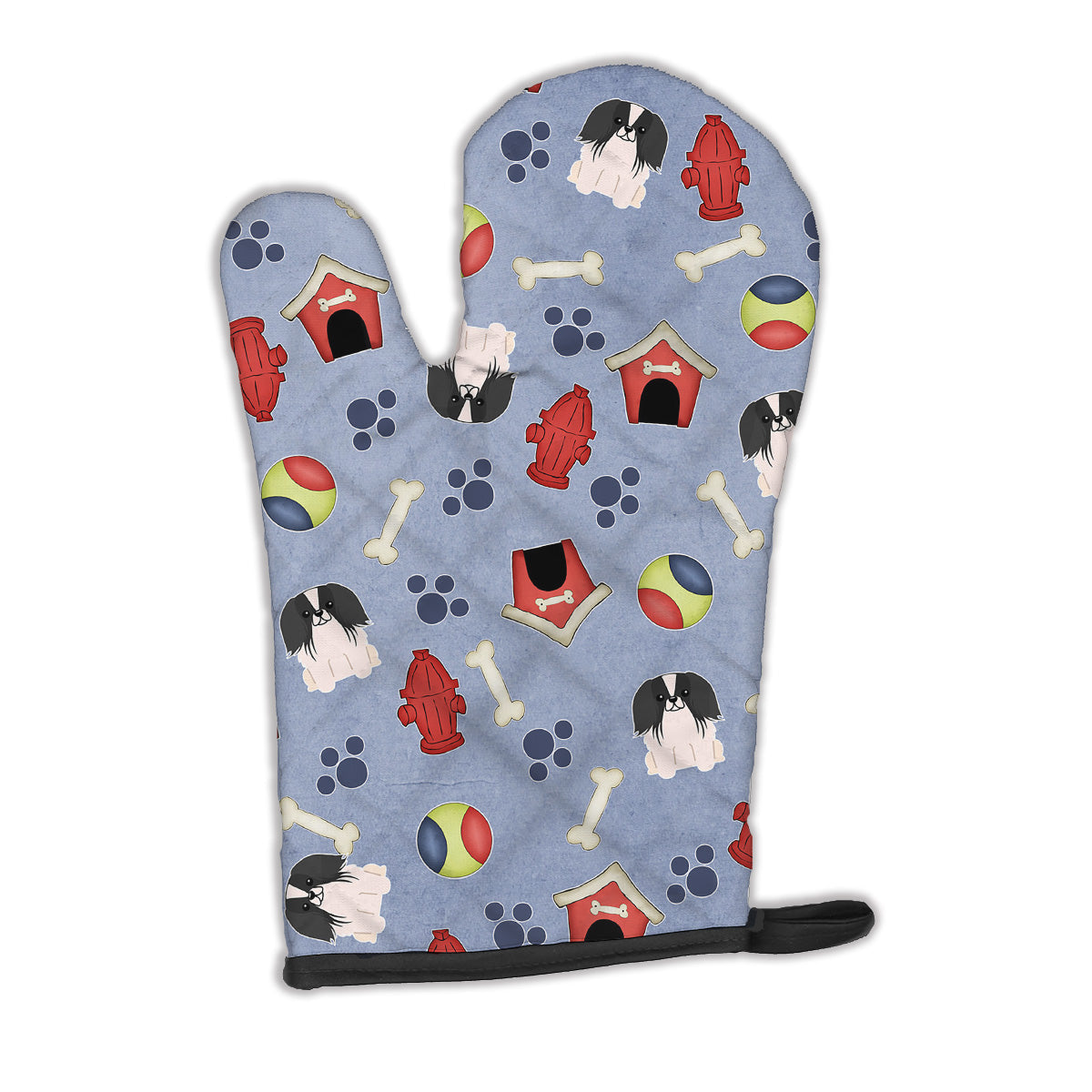 Dog House Collection Pekingese Black White Oven Mitt Heat Resistant Thick Oven Mitt for Hot Pans and Oven, Kitchen Mitt Protect Hands, Cooking Baking Glove