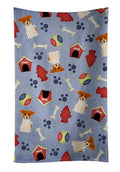 Dog House Collection Jack Russell Terrier Kitchen Towel Velour Plush Front and Cotton Loop Back Machine Washable
