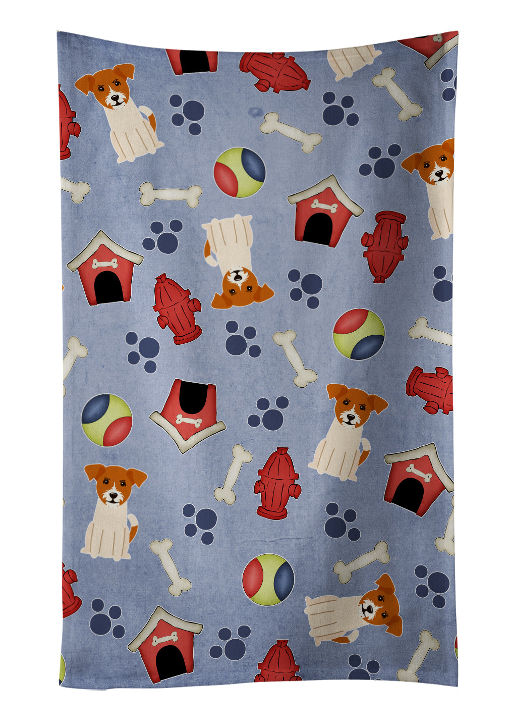 Dog House Collection Jack Russell Terrier Kitchen Towel Velour Plush Front and Cotton Loop Back Machine Washable