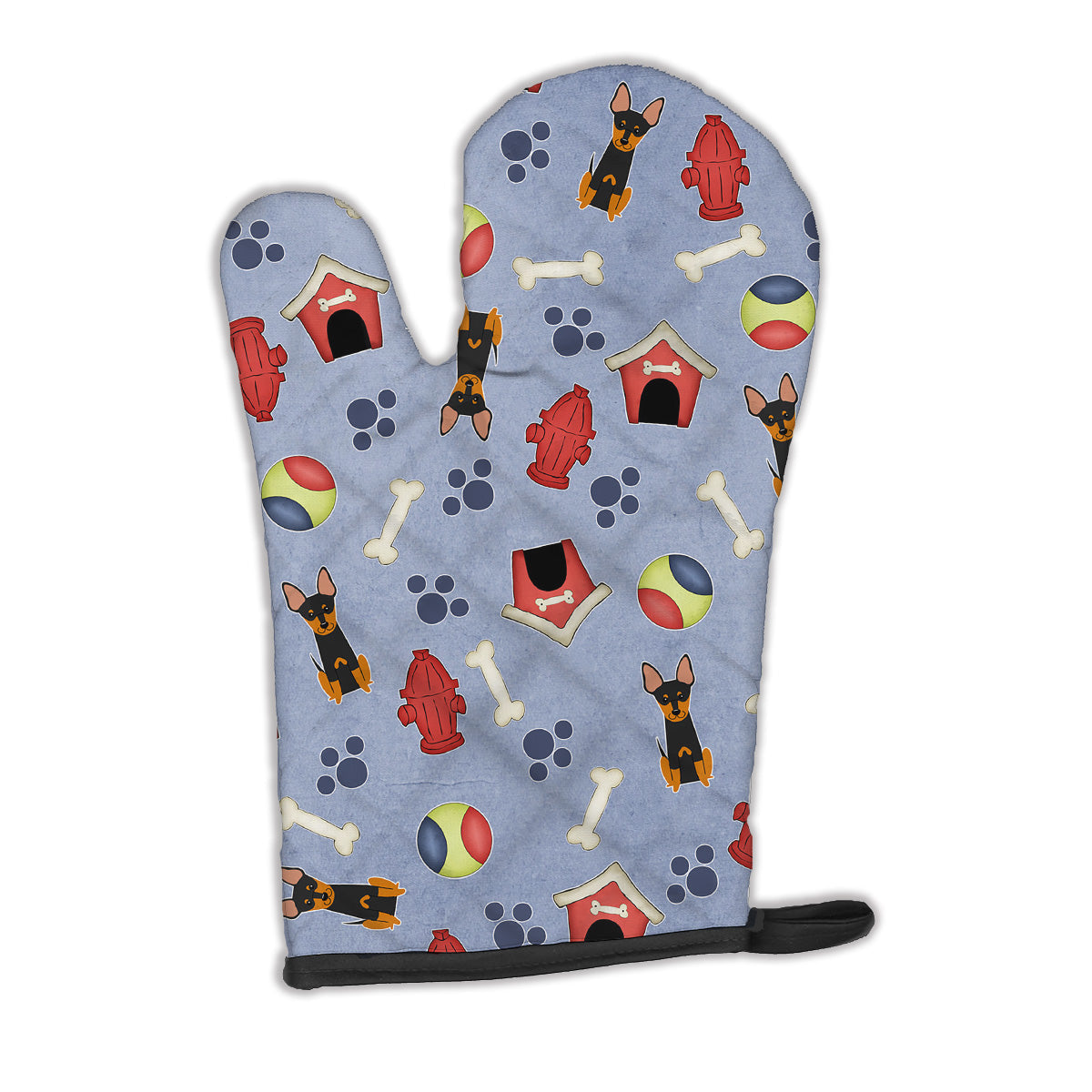 Dog House Collection English Toy Terrier Oven Mitt Heat Resistant Thick Oven Mitt for Hot Pans and Oven, Kitchen Mitt Protect Hands, Cooking Baking Glove