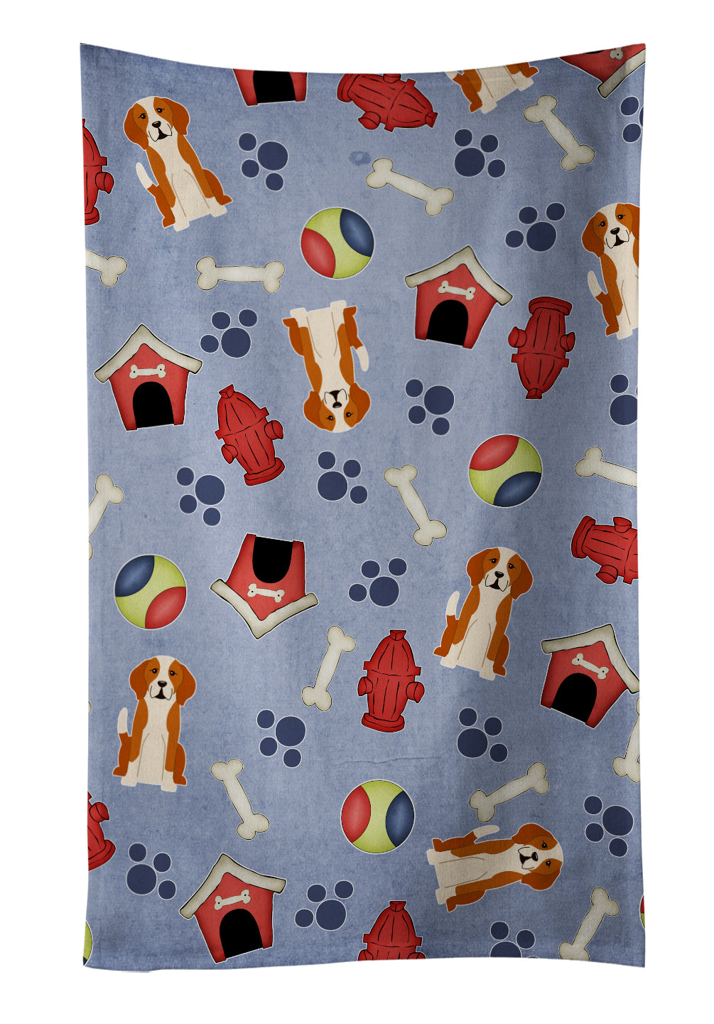 Dog House Collection English Foxhound Kitchen Towel Velour Plush Front and Cotton Loop Back Machine Washable