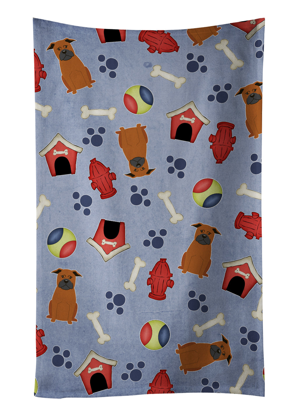 Dog House Collection Chinese Chongqing Dog Kitchen Towel Velour Plush Front and Cotton Loop Back Machine Washable