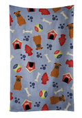 Dog House Collection Chinese Chongqing Dog Kitchen Towel Velour Plush Front and Cotton Loop Back Machine Washable