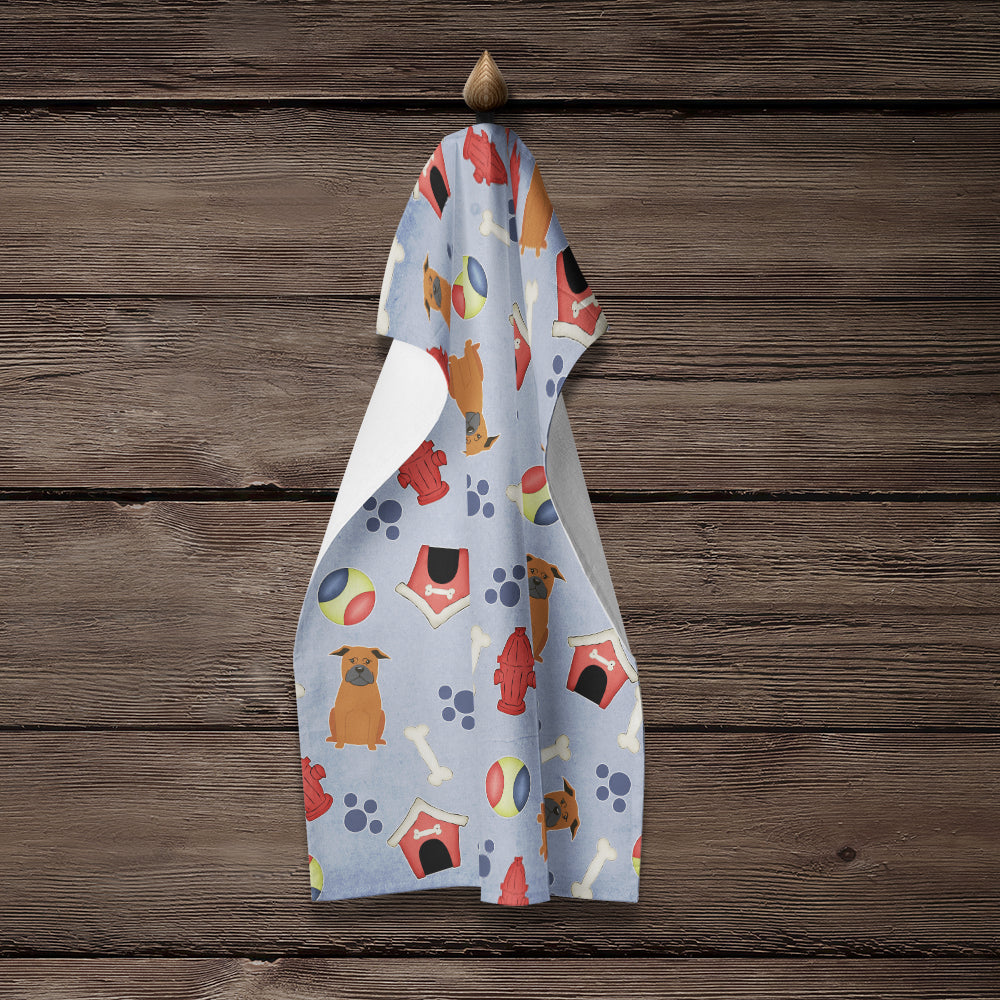 Dog House Collection Chinese Chongqing Dog Kitchen Towel Velour Plush Front and Cotton Loop Back Machine Washable