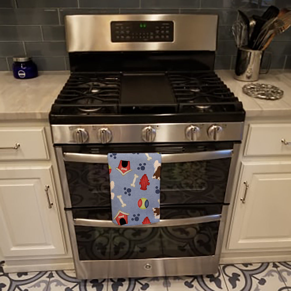 Dog House Collection Chinese Crested Cream Kitchen Towel Velour Plush Front and Cotton Loop Back Machine Washable