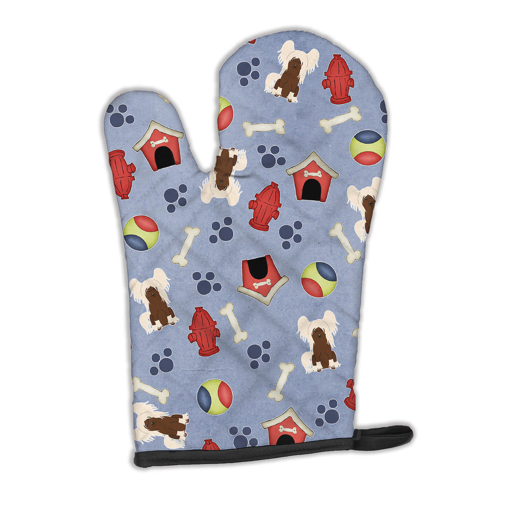 Dog House Collection Chinese Crested Cream Oven Mitt Heat Resistant Thick Oven Mitt for Hot Pans and Oven, Kitchen Mitt Protect Hands, Cooking Baking Glove