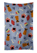 Dog House Collection Fawn Boxer Kitchen Towel Velour Plush Front and Cotton Loop Back Machine Washable