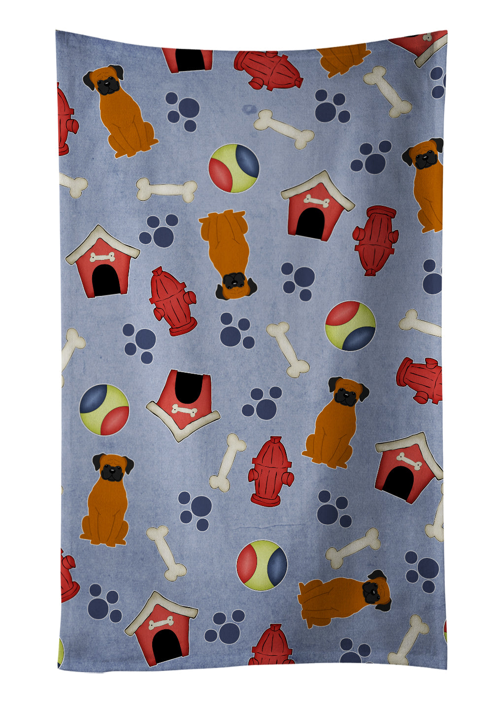 Dog House Collection Fawn Boxer Kitchen Towel Velour Plush Front and Cotton Loop Back Machine Washable