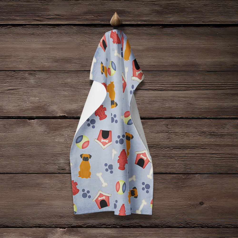 Dog House Collection Fawn Boxer Kitchen Towel Velour Plush Front and Cotton Loop Back Machine Washable