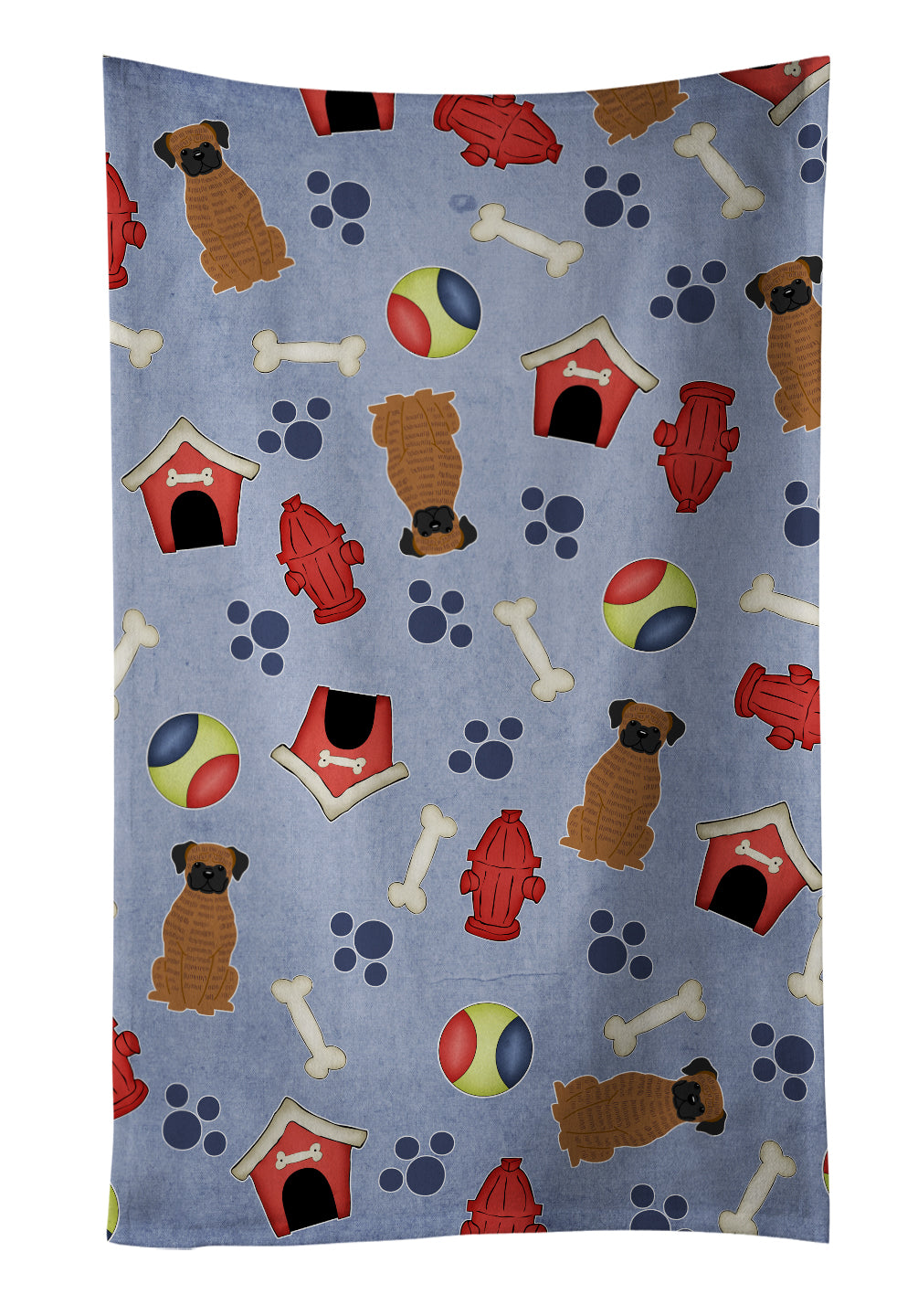Dog House Collection Brindle Boxer Kitchen Towel Velour Plush Front and Cotton Loop Back Machine Washable