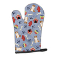 Dog House Collection Border Collie Red White Oven Mitt Heat Resistant Thick Oven Mitt for Hot Pans and Oven, Kitchen Mitt Protect Hands, Cooking Baking Glove