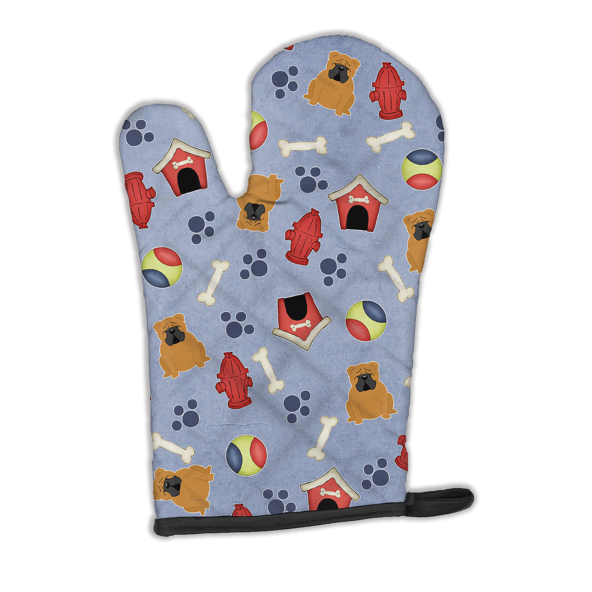 Dog House Collection English Bulldog Red Oven Mitt Heat Resistant Thick Oven Mitt for Hot Pans and Oven, Kitchen Mitt Protect Hands, Cooking Baking Glove