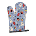 Dog House Collection English Bulldog White Oven Mitt Heat Resistant Thick Oven Mitt for Hot Pans and Oven, Kitchen Mitt Protect Hands, Cooking Baking Glove