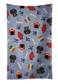 Dog House Collection Wire Haired Dachshund Dapple Kitchen Towel Velour Plush Front and Cotton Loop Back Machine Washable