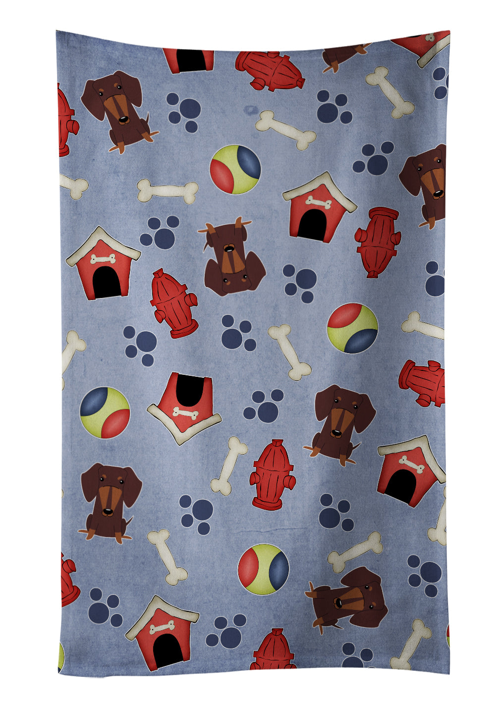 Dog House Collection Dachshund Chocolate Kitchen Towel Velour Plush Front and Cotton Loop Back Machine Washable
