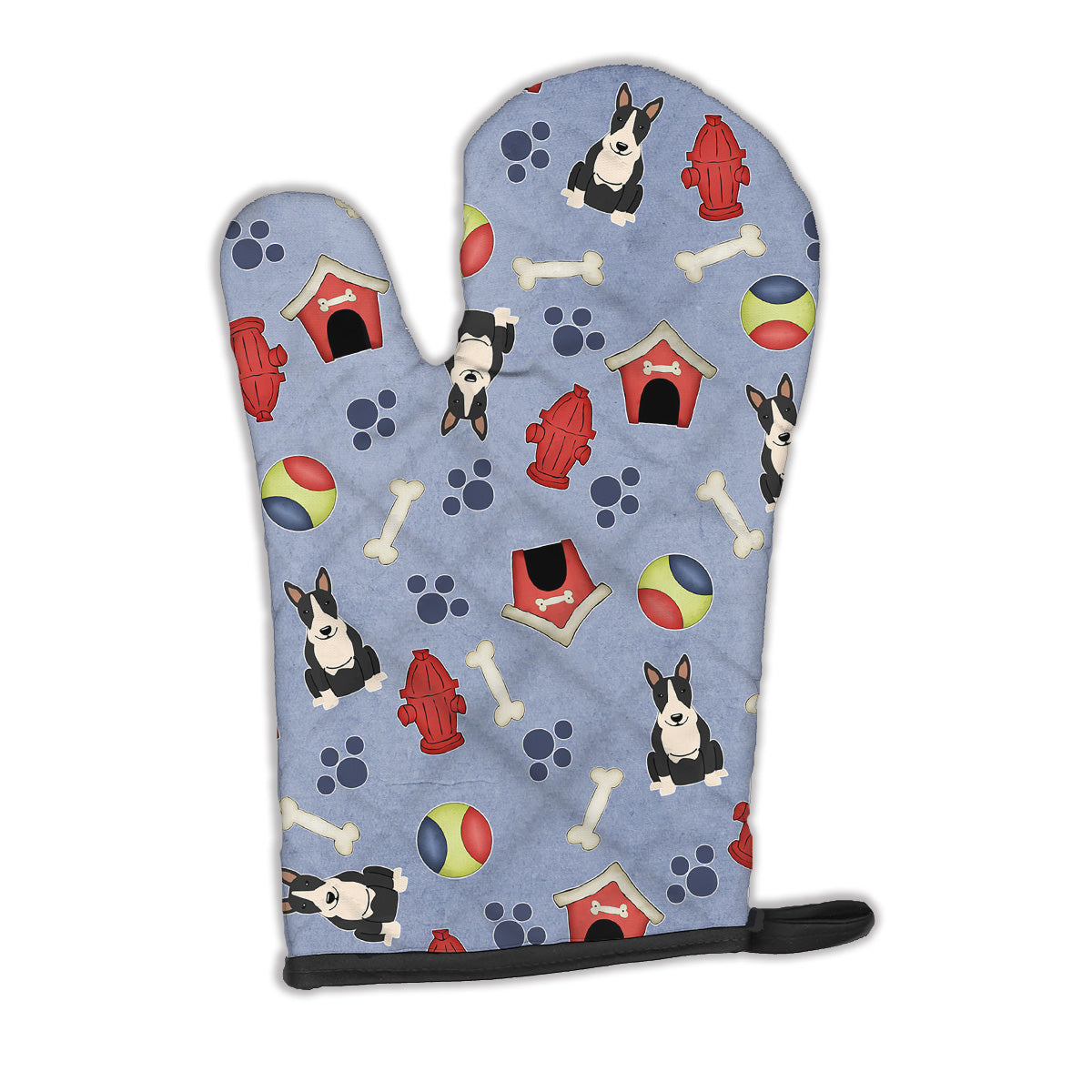 Dog House Collection Bull Terrier Black White Oven Mitt Heat Resistant Thick Oven Mitt for Hot Pans and Oven, Kitchen Mitt Protect Hands, Cooking Baking Glove