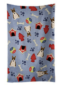 Dog House Collection Bull Terrier Dark Brindle Kitchen Towel Velour Plush Front and Cotton Loop Back Machine Washable