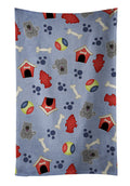 Dog House Collection Chow Chow Blue Kitchen Towel Velour Plush Front and Cotton Loop Back Machine Washable