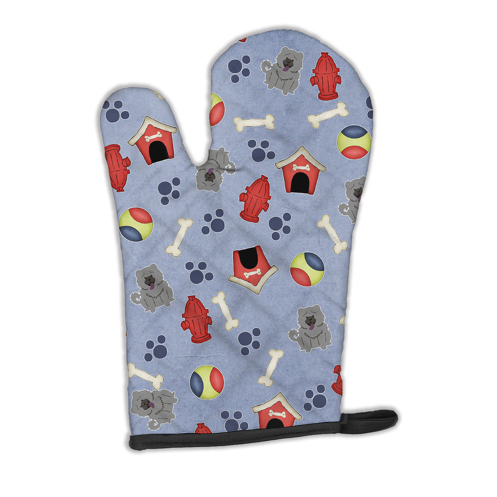 Dog House Collection Chow Chow Blue Oven Mitt Heat Resistant Thick Oven Mitt for Hot Pans and Oven, Kitchen Mitt Protect Hands, Cooking Baking Glove