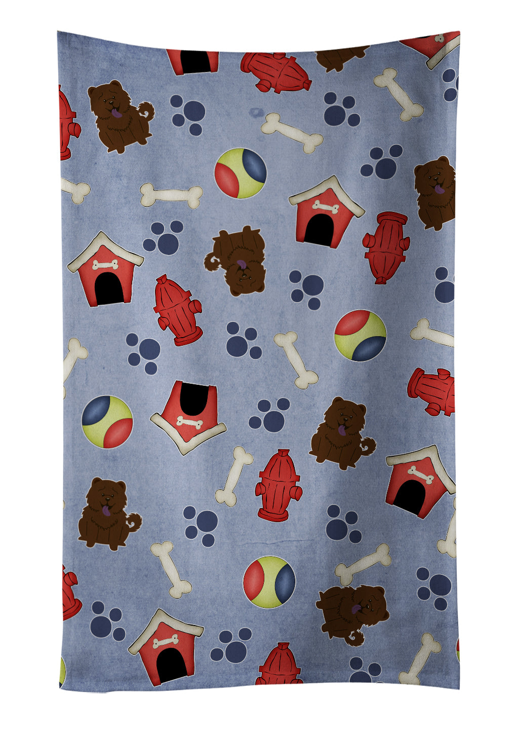 Dog House CollectionChow Chow Chocolate Kitchen Towel Velour Plush Front and Cotton Loop Back Machine Washable
