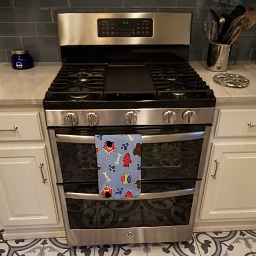 Dog House CollectionChow Chow Chocolate Kitchen Towel Velour Plush Front and Cotton Loop Back Machine Washable