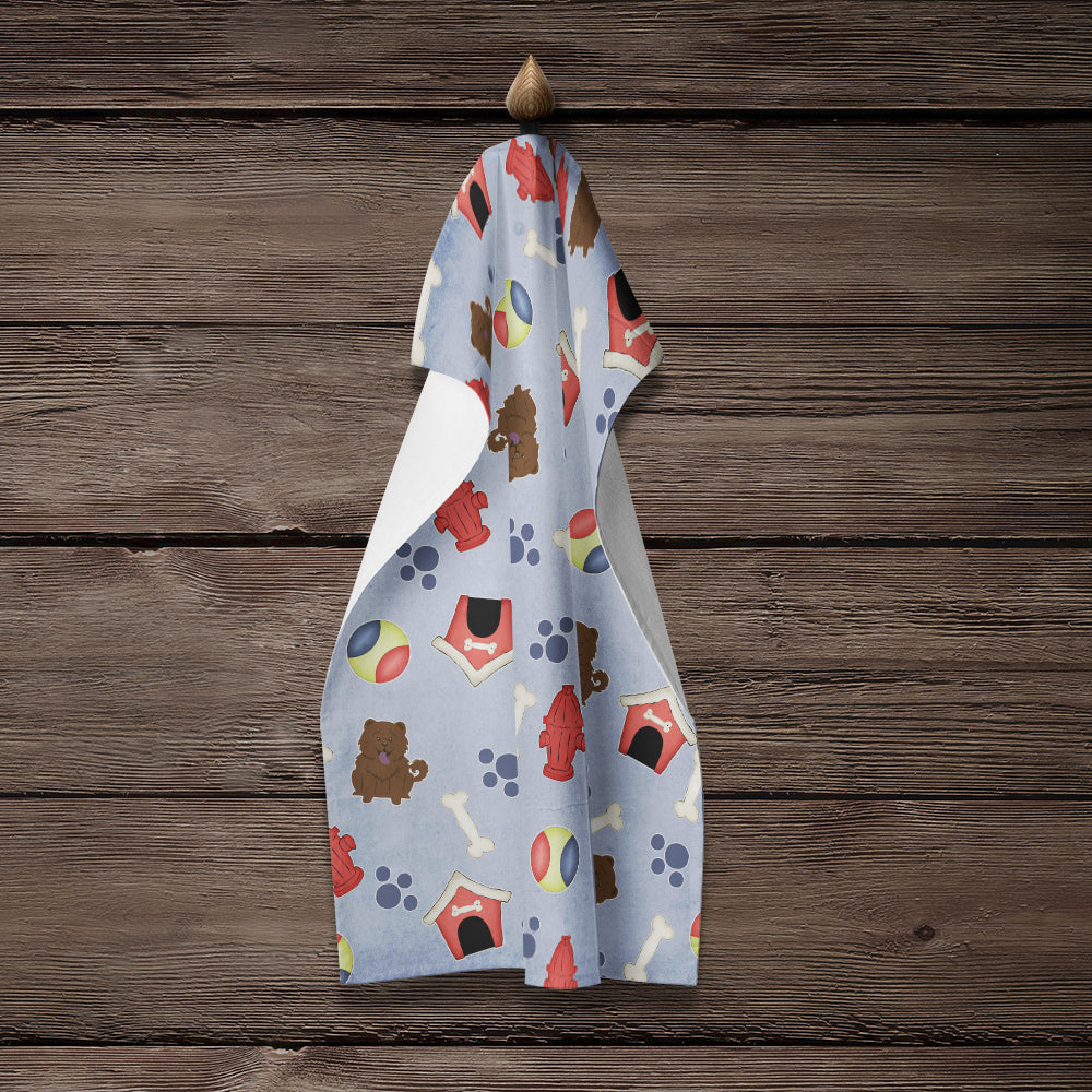 Dog House CollectionChow Chow Chocolate Kitchen Towel Velour Plush Front and Cotton Loop Back Machine Washable