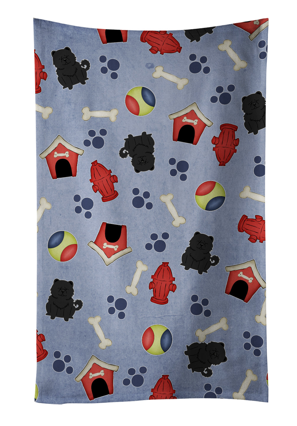 Dog House Collection Chow Chow Black Kitchen Towel Velour Plush Front and Cotton Loop Back Machine Washable