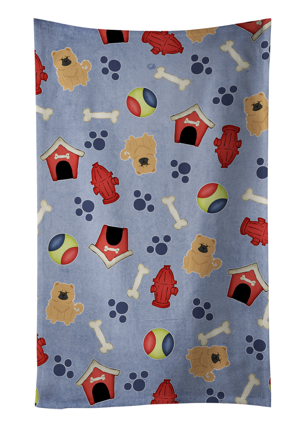 Dog House Collection Chow Chow Cream Kitchen Towel Velour Plush Front and Cotton Loop Back Machine Washable