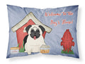 Dog House Collection Pug Cream Standard Pillowcase Lightweight Super Soft Easy Care Decorative Artwork Pillowcase, Standard