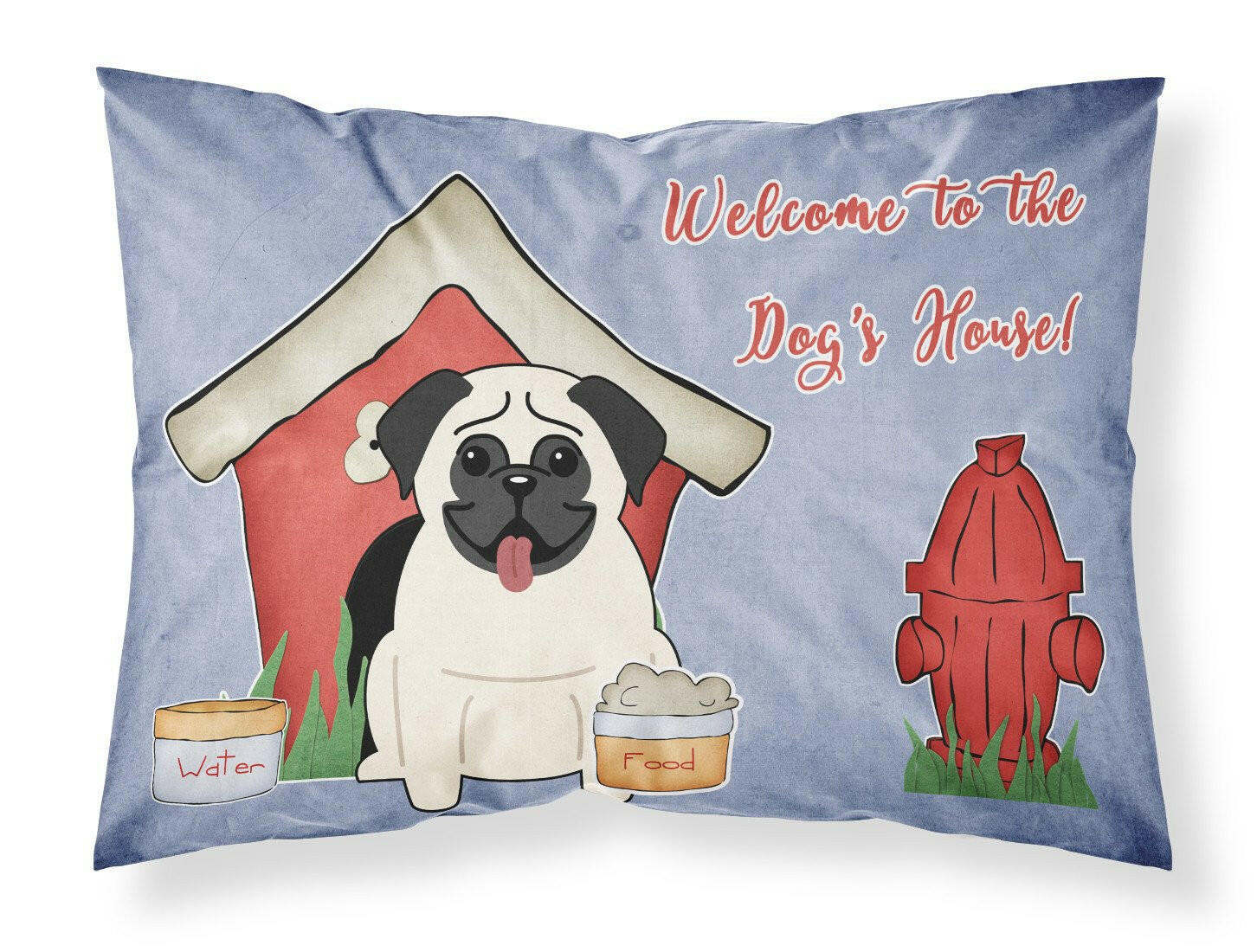 Dog House Collection Pug Cream Standard Pillowcase Lightweight Super Soft Easy Care Decorative Artwork Pillowcase, Standard