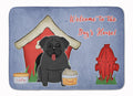 Dog House Collection Pug Black Memory Foam Kitchen Mat Machine Washable Anti-Fatigue Cushion Comfort Bath or Kitchen Rug