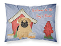 Dog House Collection Pug Brown Standard Pillowcase Lightweight Super Soft Easy Care Decorative Artwork Pillowcase, Standard