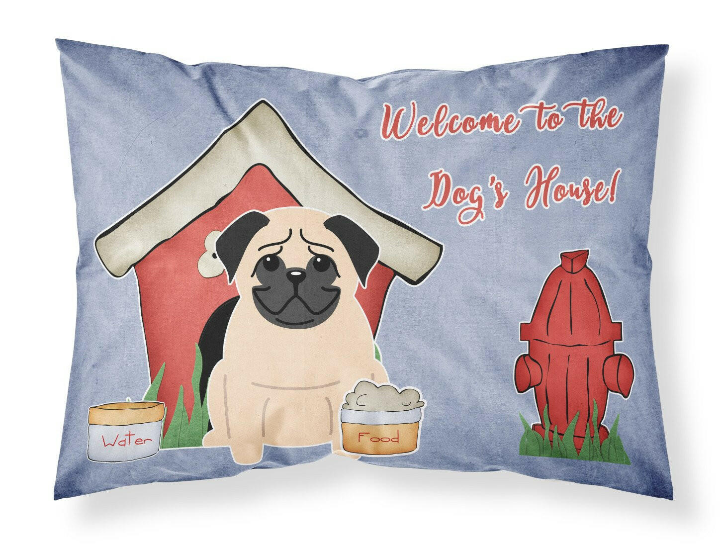 Dog House Collection Pug Fawn Standard Pillowcase Lightweight Super Soft Easy Care Decorative Artwork Pillowcase, Standard