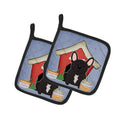 Dog House Collection French Bulldog Brindle Pot Holder Set of 2 Heat Resistant Quilted Hot Pads 7.5 x 7.5 Inch, Insulated Kitchen Trivets for Cooking & Baking