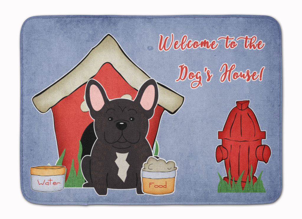 Dog House Collection French Bulldog Brindle Memory Foam Kitchen Mat Machine Washable Anti-Fatigue Cushion Comfort Bath or Kitchen Rug