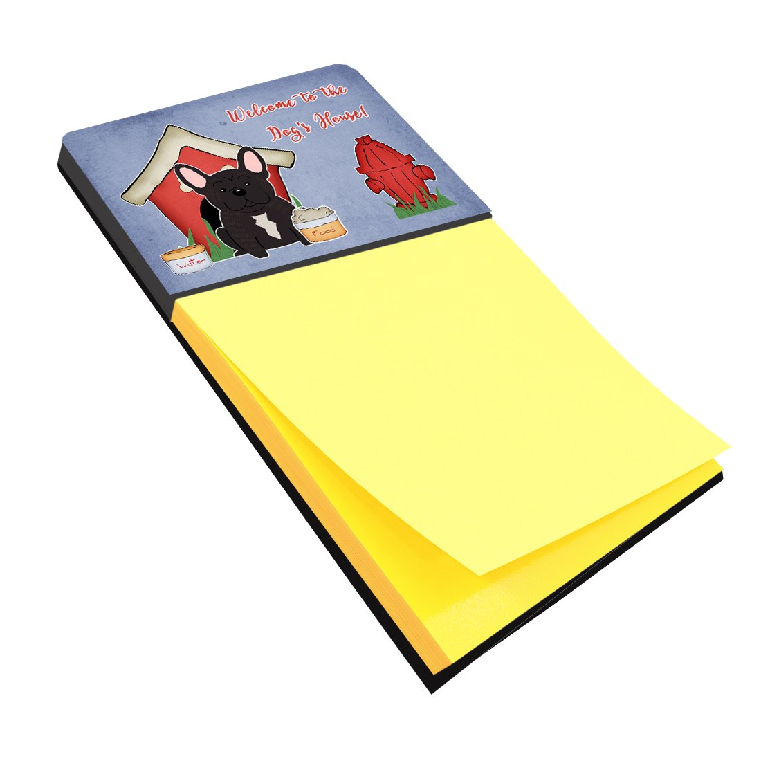 Dog House Collection French Bulldog Brindle Watercolor Sticky Note Holder Refillable Dispenser Desk Accessory 3x3 Pad Gift