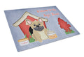 Dog House Collection French Bulldog Cream Cutting Board Tempered Glass Kitchen Cutting Surface, Heat Resistant Chopping, Non-Slip Feet, Food Prep & Serving