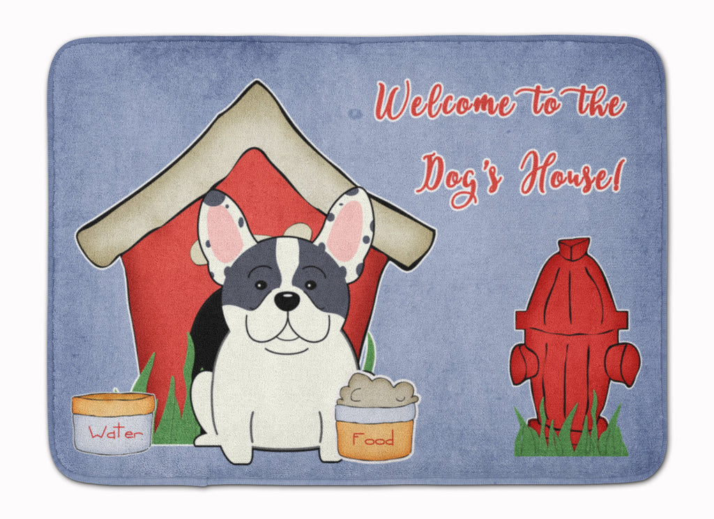 Dog House Collection French Bulldog Piebald Memory Foam Kitchen Mat Machine Washable Anti-Fatigue Cushion Comfort Bath or Kitchen Rug