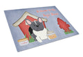 Dog House Collection French Bulldog Black White Cutting Board Tempered Glass Kitchen Cutting Surface, Heat Resistant Chopping, Non-Slip Feet, Food Prep & Serving