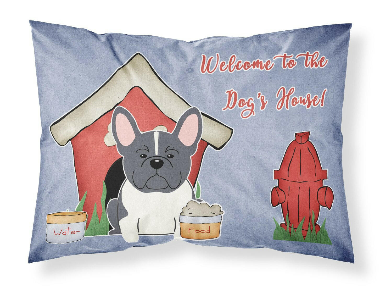 Dog House Collection French Bulldog Black White Standard Pillowcase Lightweight Super Soft Easy Care Decorative Artwork Pillowcase, Standard