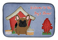 Dog House Collection French Bulldog Brown Dish Drying Mat Absorbent Dish Drying Mat Pad for Kitchen Counter Dish Drainer Mat for Countertop, 14 x 21", Multicolor