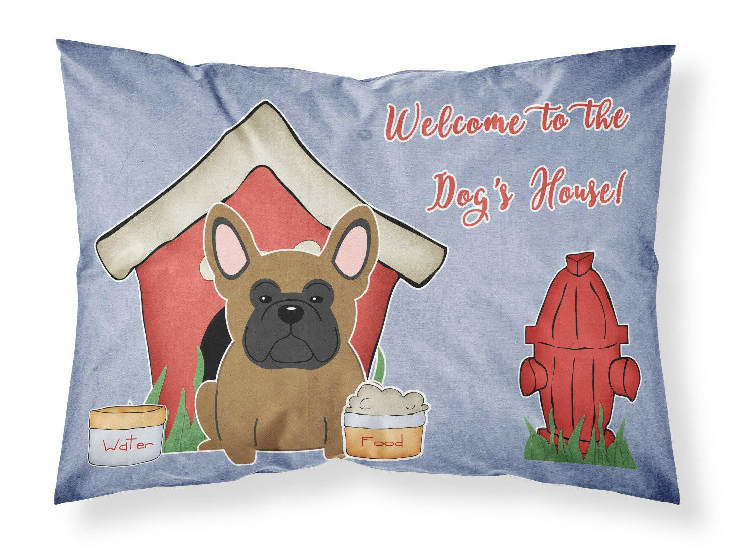 Dog House Collection French Bulldog Brown Standard Pillowcase Lightweight Super Soft Easy Care Decorative Artwork Pillowcase, Standard