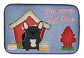 Dog House Collection French Bulldog Black Dish Drying Mat Absorbent Dish Drying Mat Pad for Kitchen Counter Dish Drainer Mat for Countertop, 14 x 21", Multicolor