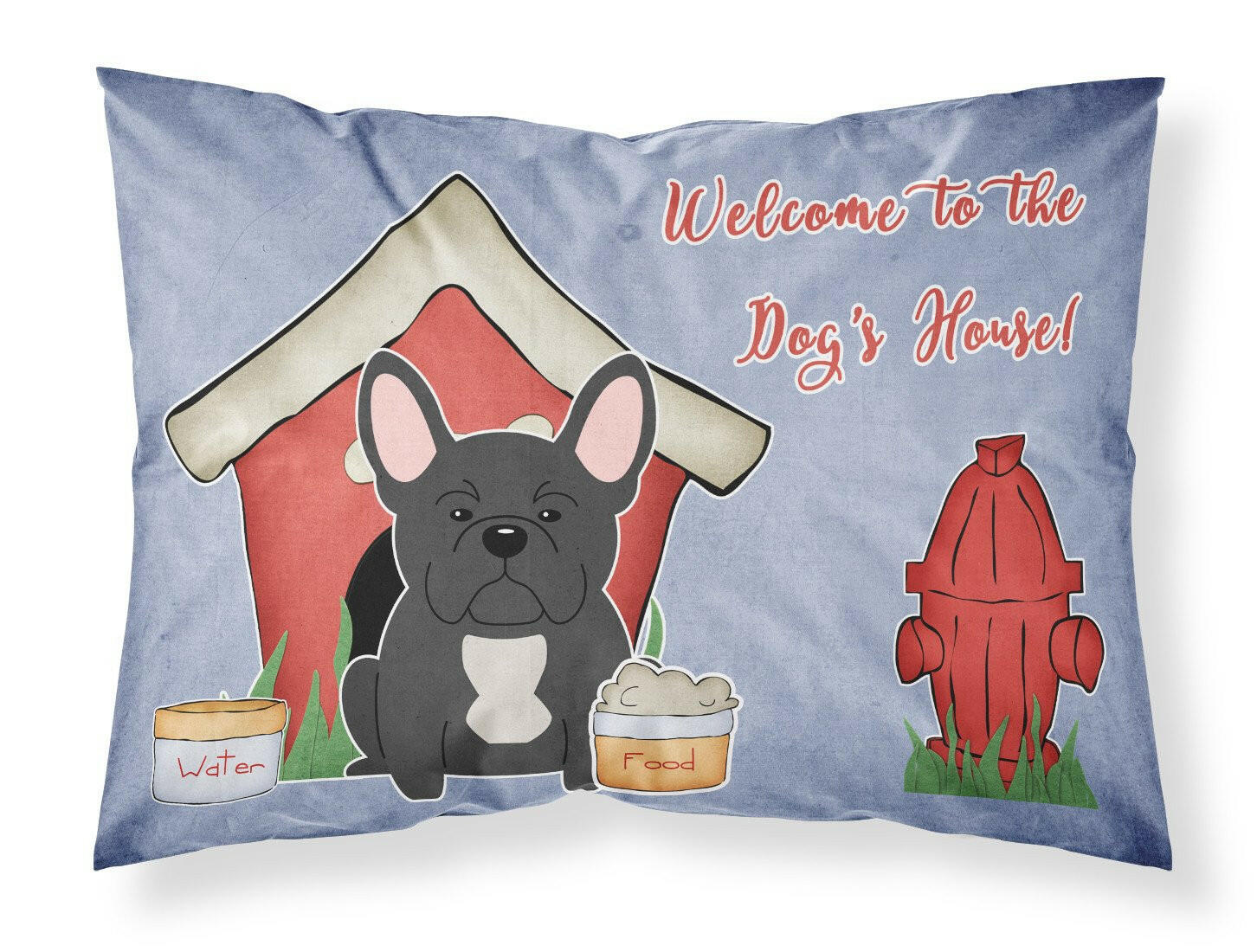 Dog House Collection French Bulldog Black Standard Pillowcase Lightweight Super Soft Easy Care Decorative Artwork Pillowcase, Standard